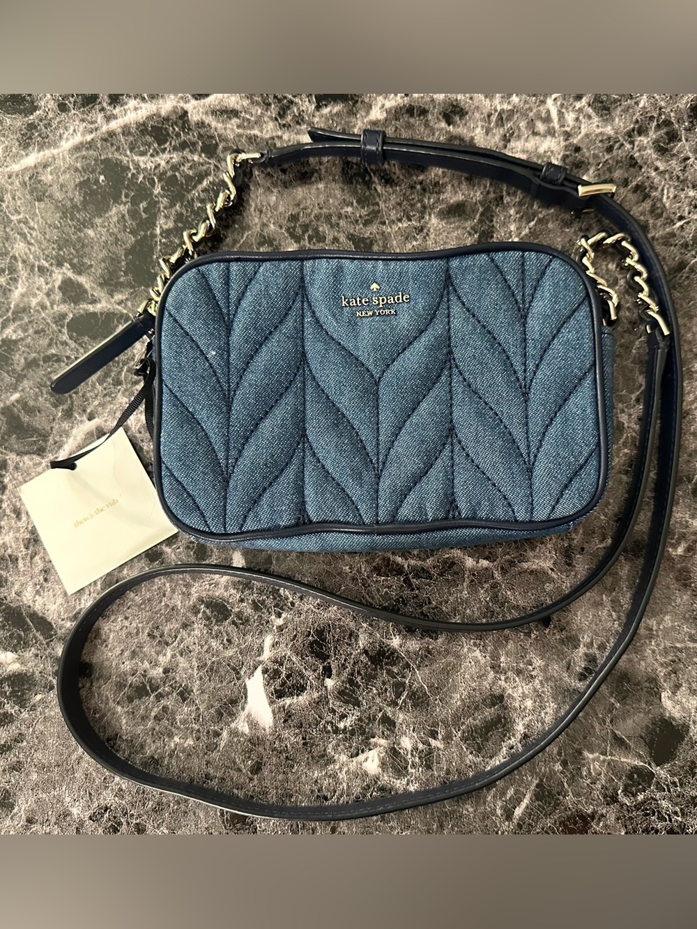 NWT Kate Spade Briar Lane Kendall quilted denim crossbody
